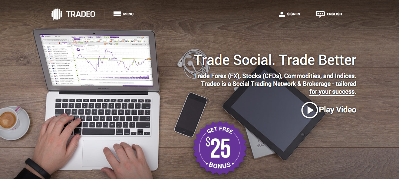 Tradeo Homepage screenshot